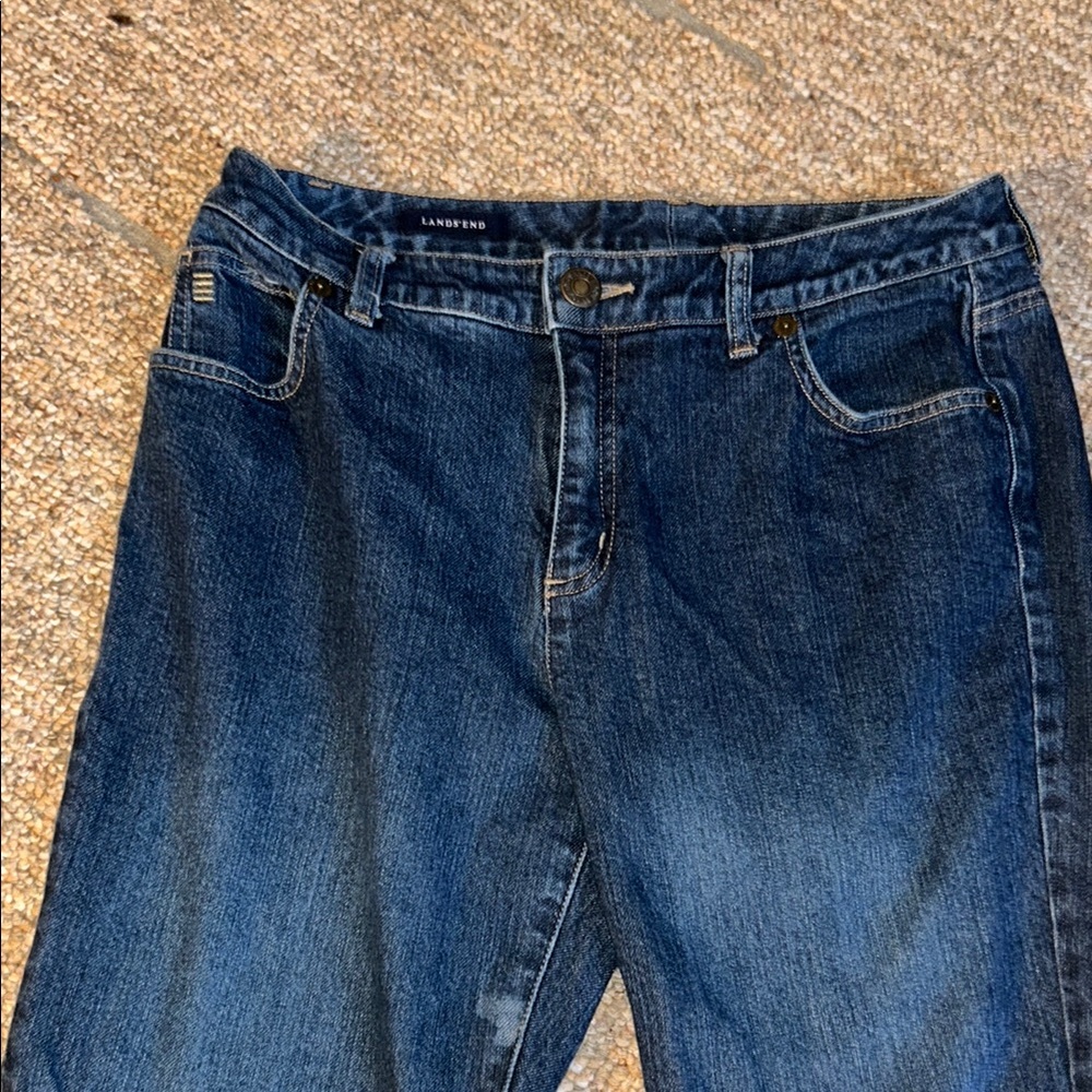 Lands' End Blue Straight Leg Jeans Classic Denim